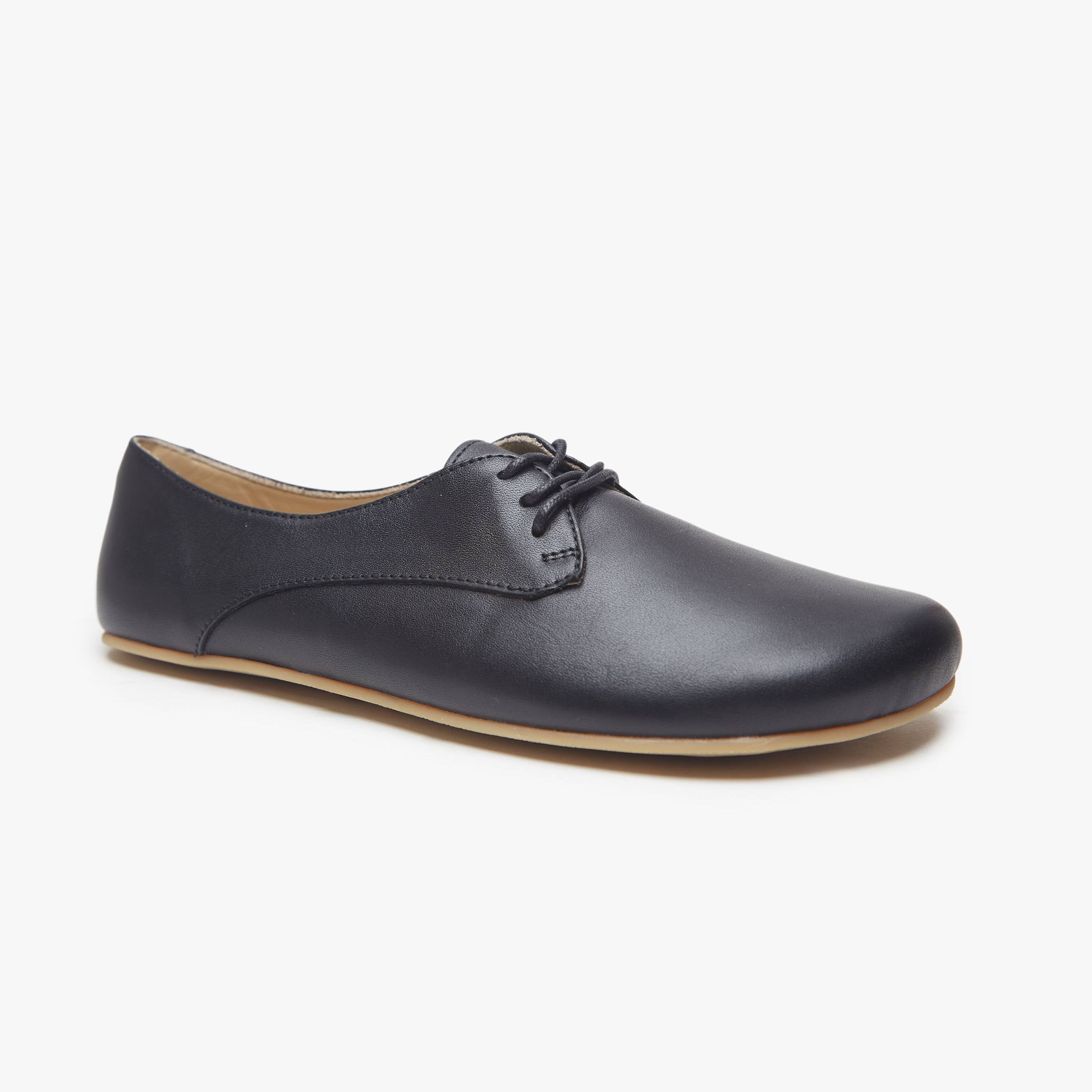 Barefoot Shoes Women Natural Leather Black The New Derby