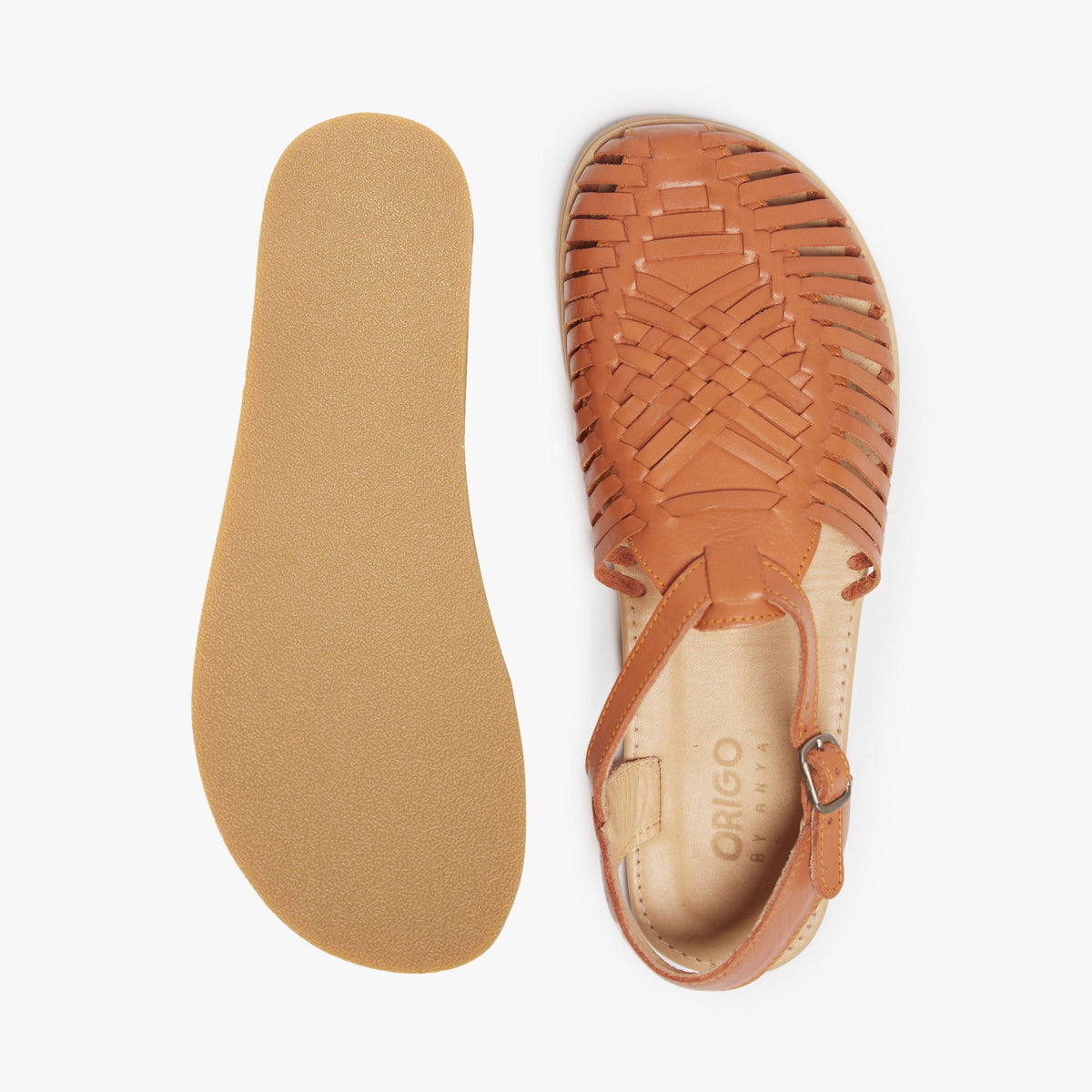 Barefoot Huarache Sandal Wide in Toffee Leather | Origo – Origo Shoes