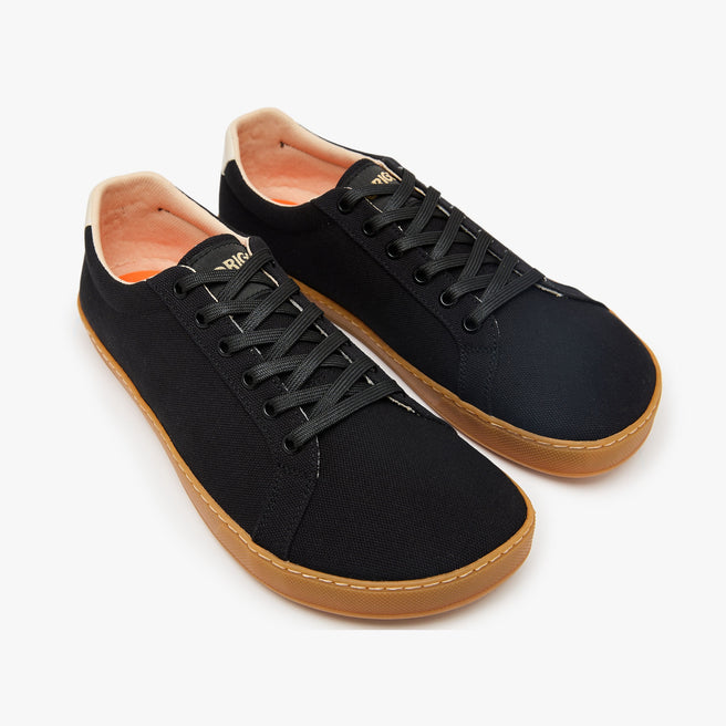 Origo Men's Everyday Sneaker Gen 4 in Cotton Canvas, Black with Amber Sole - view 2