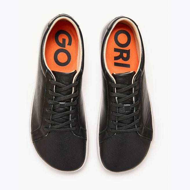 The Men's Everyday Sneaker in black natural leather - Origo barefoot shoes