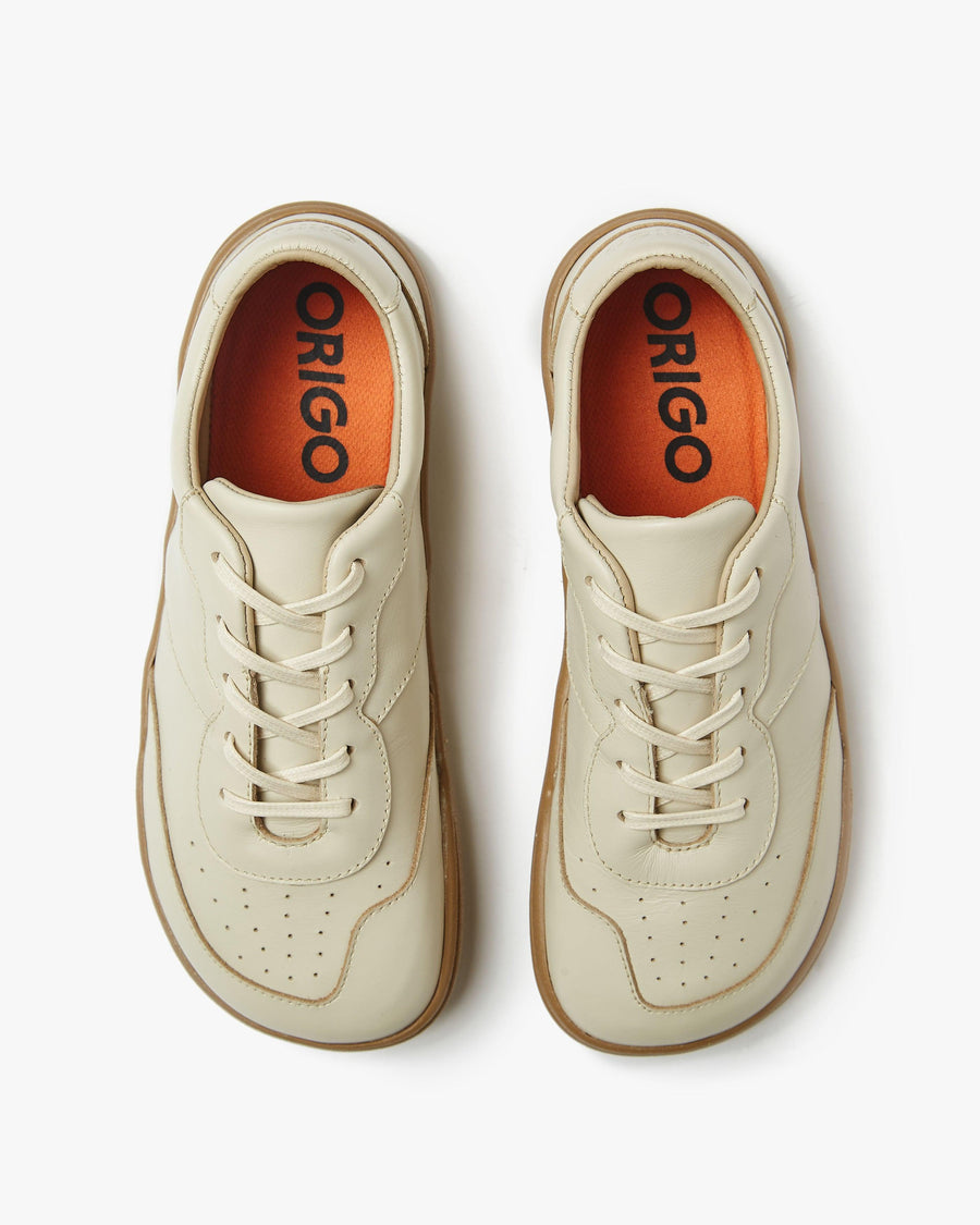 Barefoot Shoes - Women - Natural Leather - Sand - The Retro Sneakers