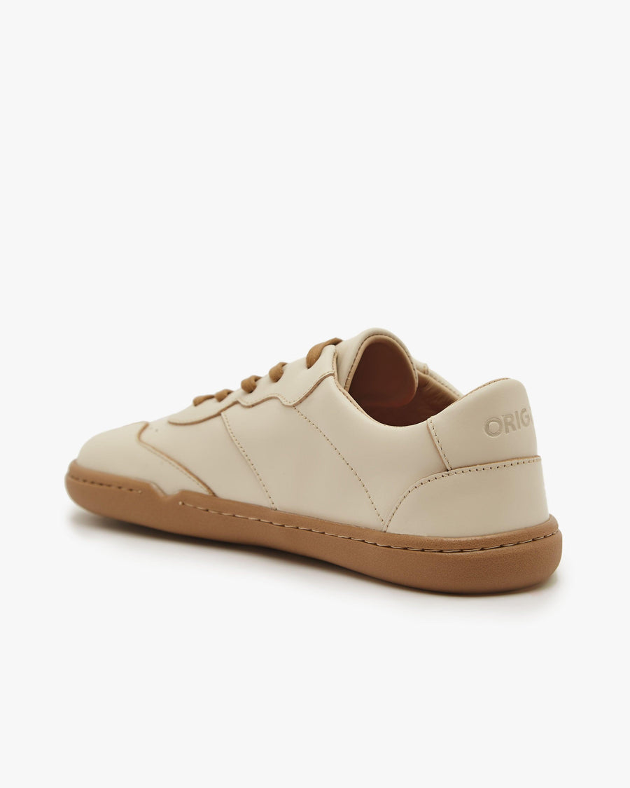 Barefoot Shoes - Women - Natural Leather - Sand - The Retro Sneakers