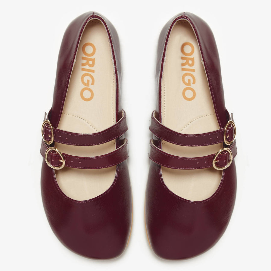 The Women's Double Strap Mary Jane Patent Burgundy / 8 US - 38 EU The Women's Double Strap Mary Jane Patent Burgundy / 8 US - 38 EU