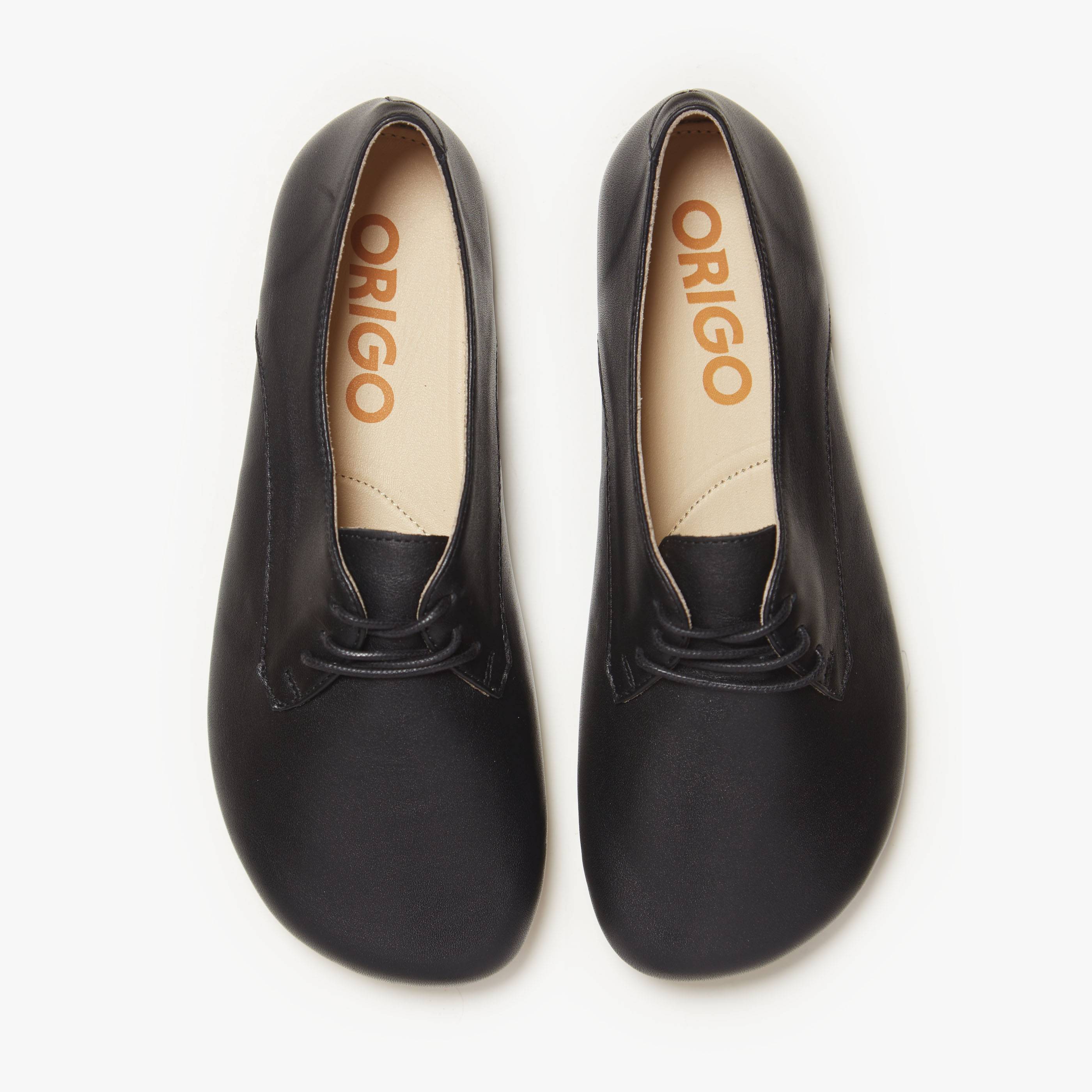 Barefoot Shoes - Women - Natural Leather - Black - The New Derby