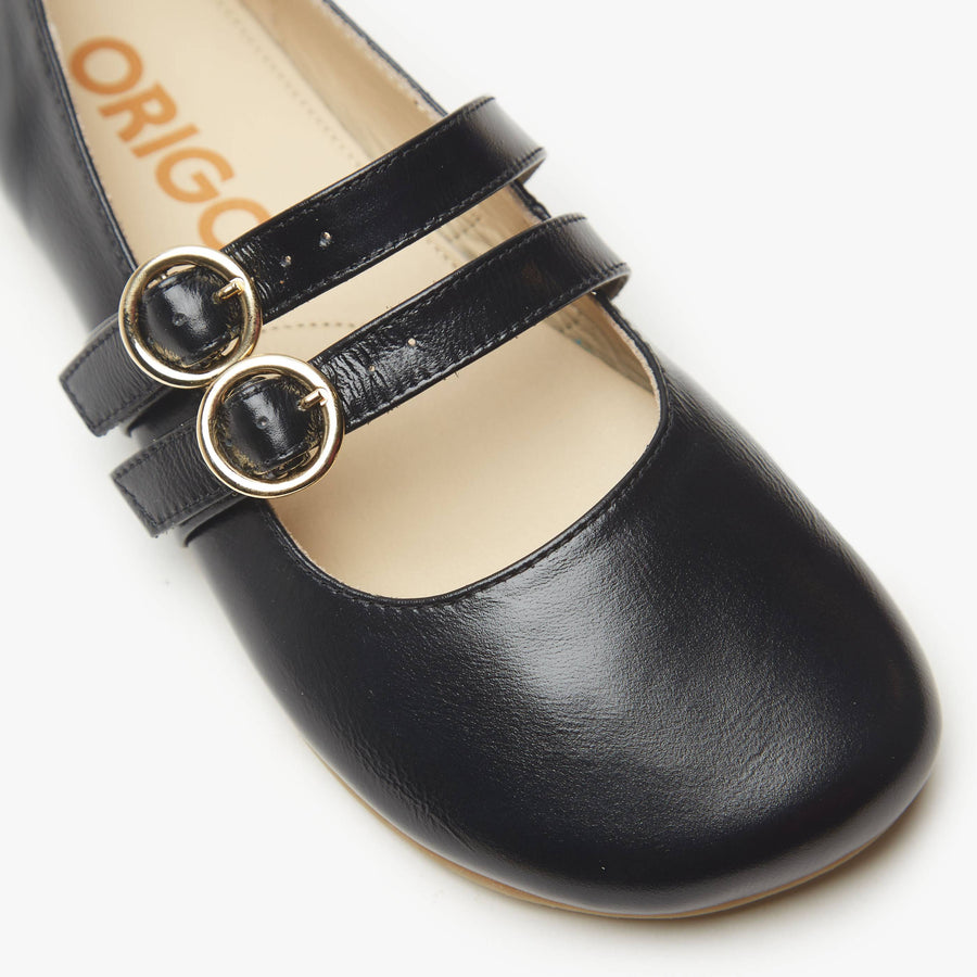 The Women's Double Strap Mary Jane Patent Black / 10 US
