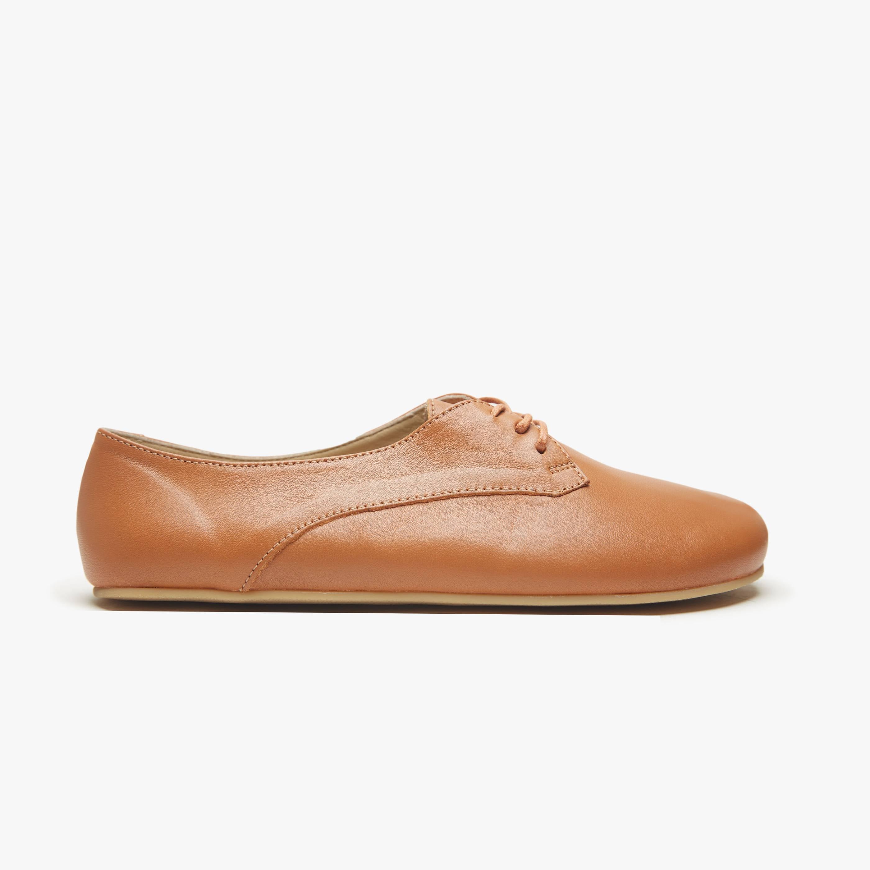 Barefoot Shoes - Women - Natural Leather - Camel - The New Derby