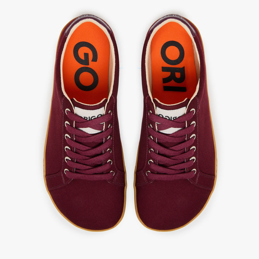 Origo Men's Everyday Sneaker Gen 4 in Cotton Canvas, Burgundy with Amber Sole - view 5