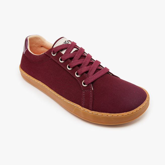 Origo Women's Everyday Sneaker Gen 4 in Cotton Canvas, Burgundy with Amber Sole - view 1