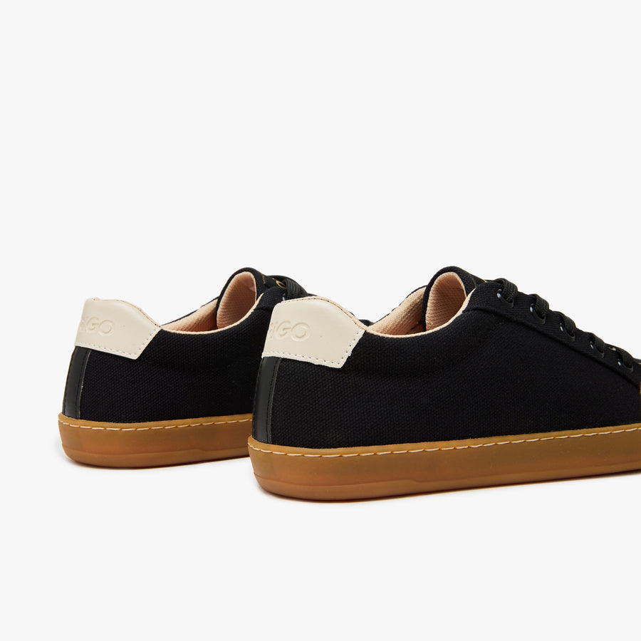 Origo Women's Everyday Sneaker Gen 4 in Cotton Canvas, Black with Amber Sole - view 4