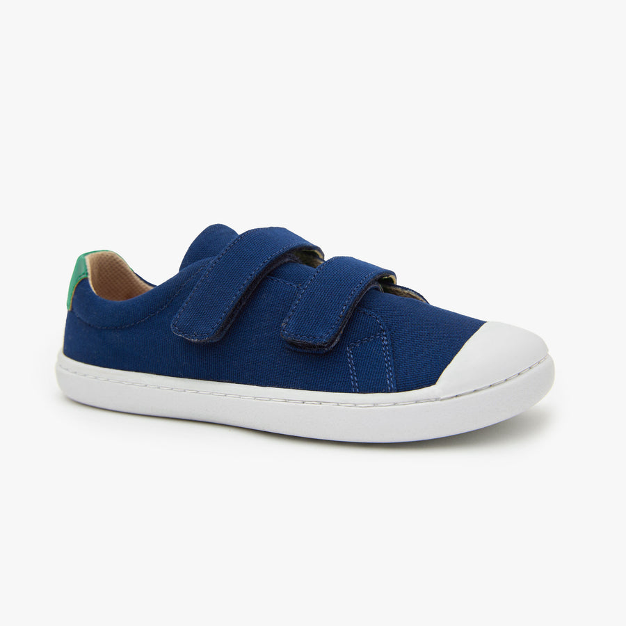 Barefoot shoes for kids - Navy - The Easy Hook & Loop in cotton canvas –  Origo Shoes