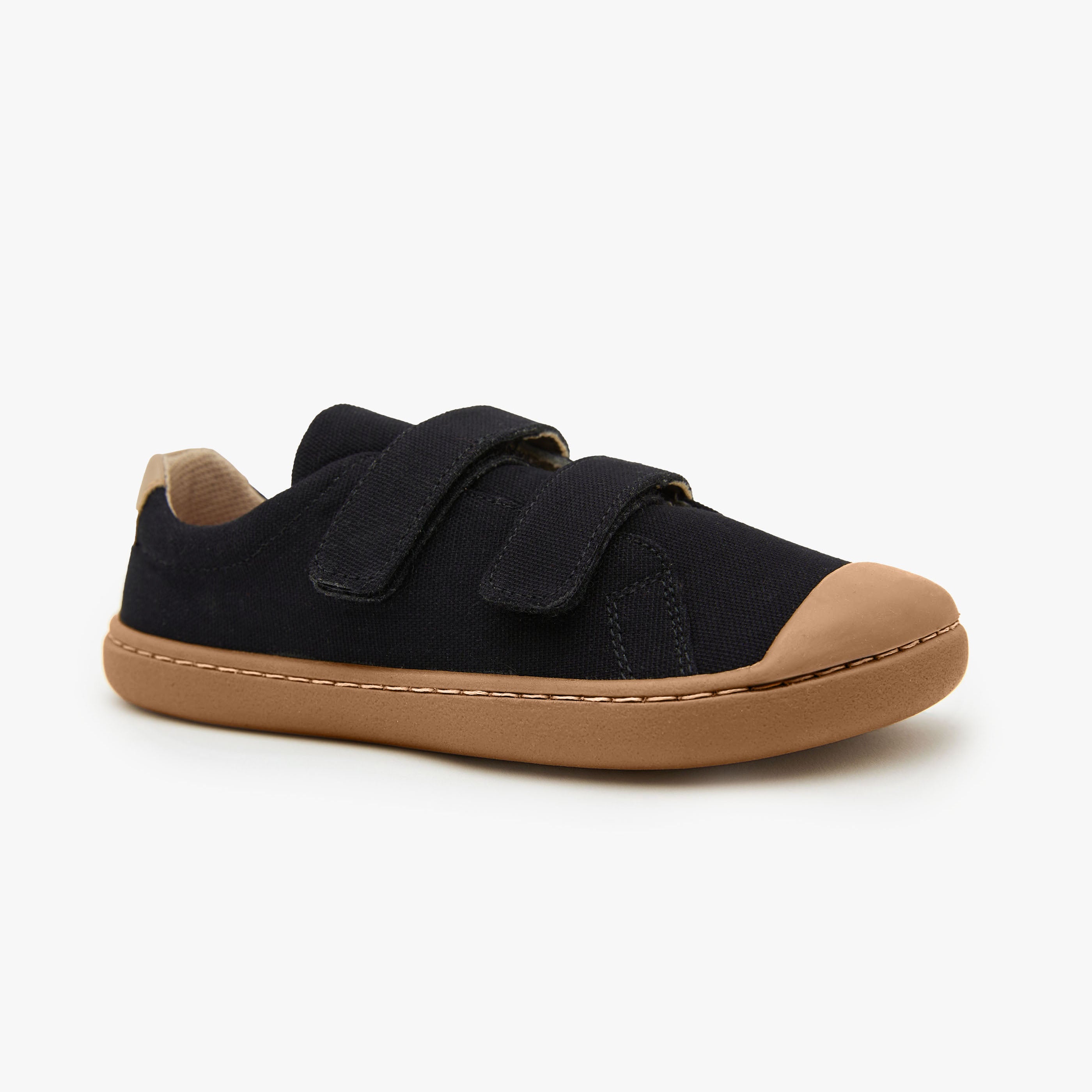 Barefoot shoes for kids - Black/Amber Sole - The Easy Hook & Loop in ...