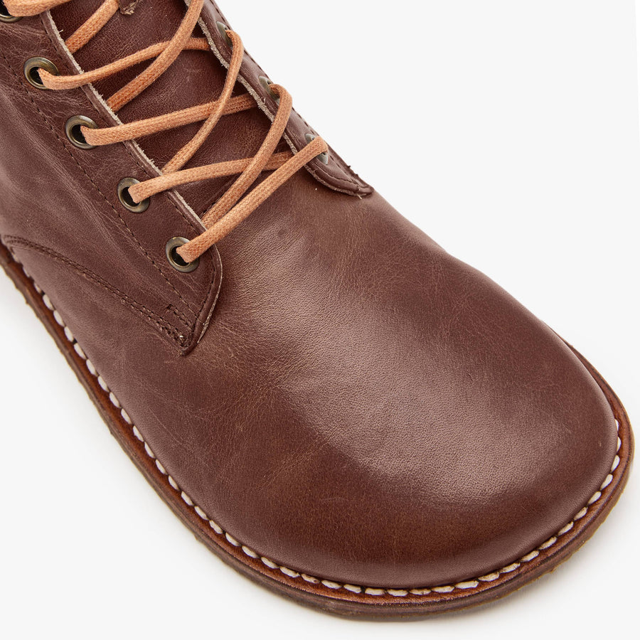 womens dress boots brown Barefoot Shoes for Women - The Adventurer Boot in Natural Leather - Vintage Brown - 8 US / 38 EU