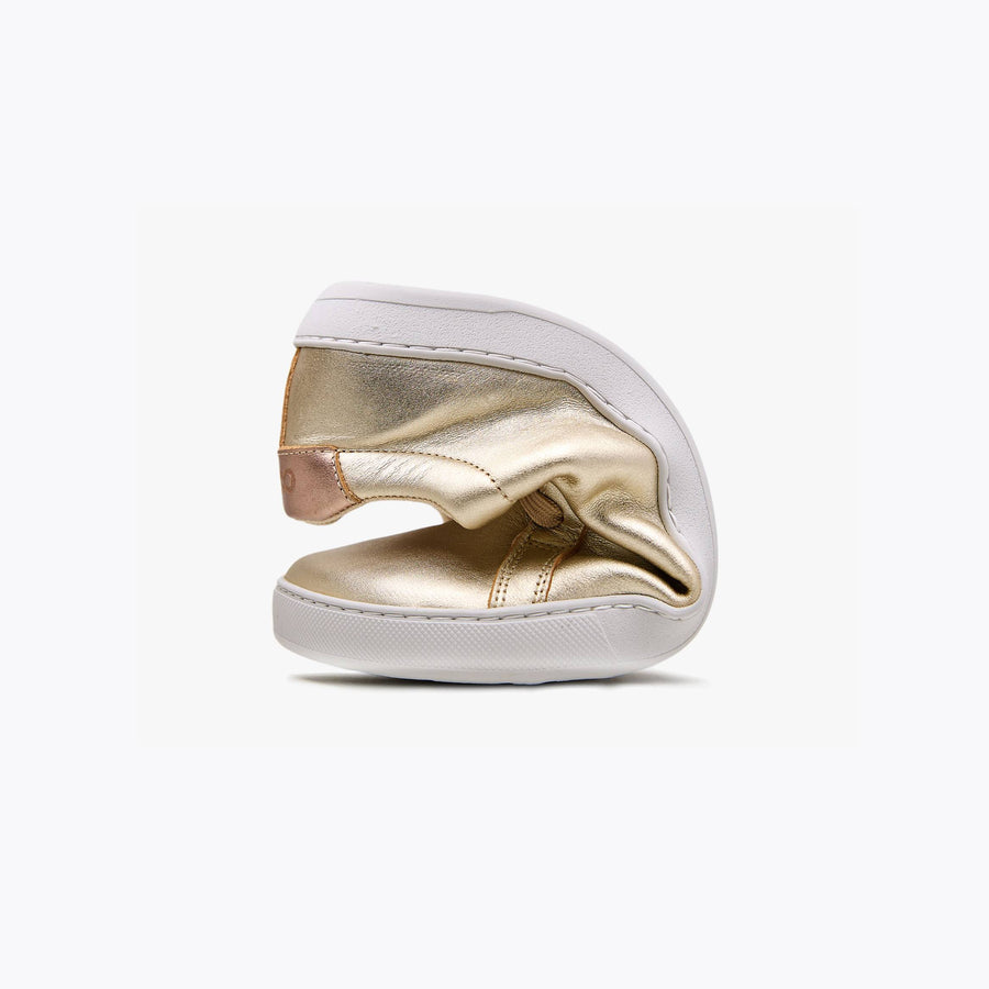 The Women's Everyday Sneaker in metallic gold natural leather - Origo barefoot shoes
