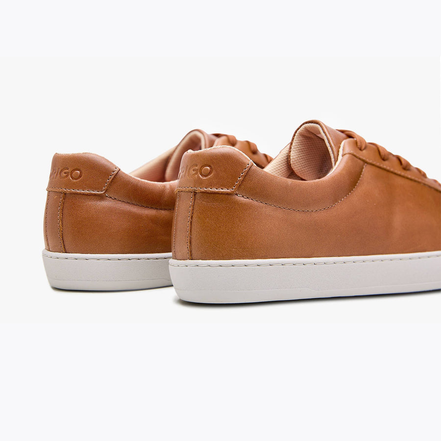 The Women's Everyday Sneaker in caramel natural leather - Origo barefoot shoes