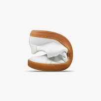 The Women's Everyday Sneaker in white natural leather with amber sole - Origo barefoot shoes