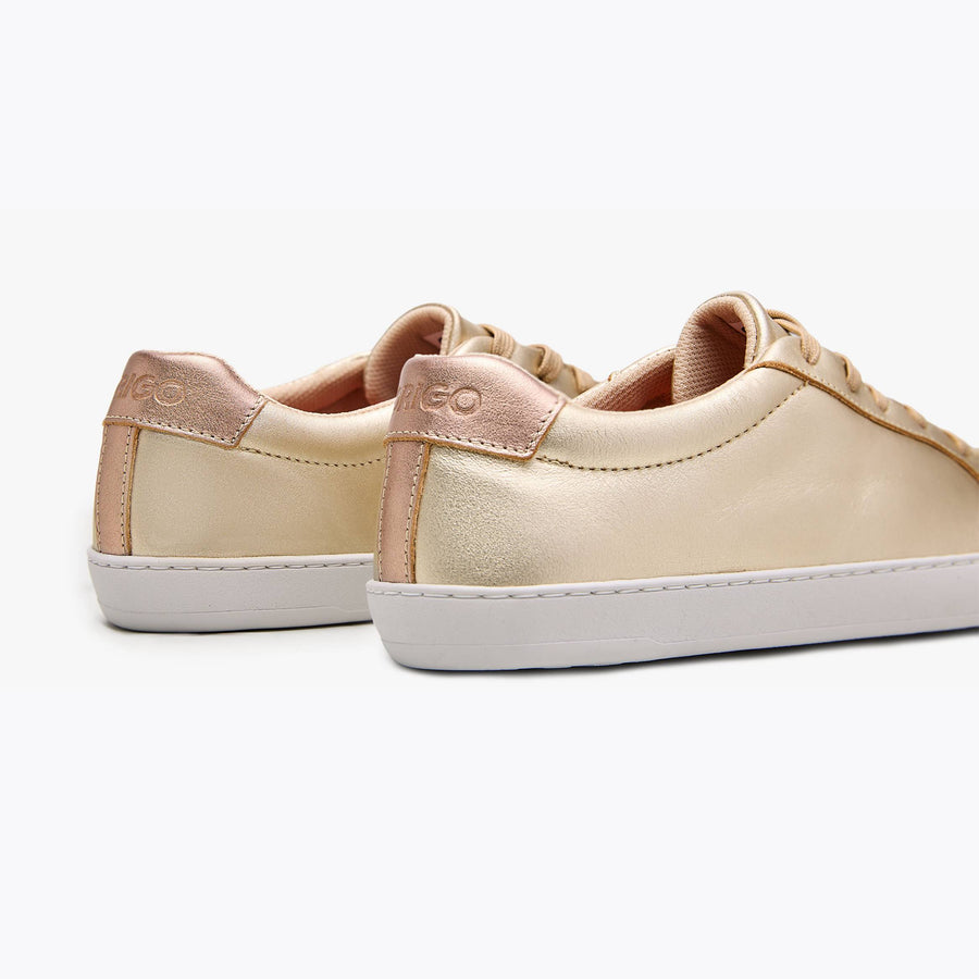 The Women's Everyday Sneaker in metallic gold natural leather - Origo barefoot shoes
