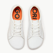 The Women's Everyday Sneaker in white natural leather - Origo barefoot shoes