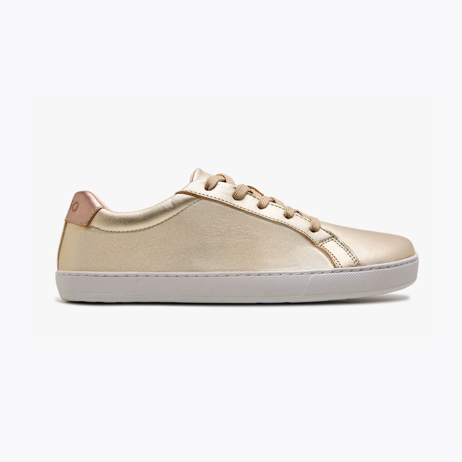 The Women's Everyday Sneaker in metallic gold natural leather - Origo barefoot shoes