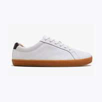 The Men's Everyday Sneaker in white natural leather with amber sole - Origo barefoot shoes