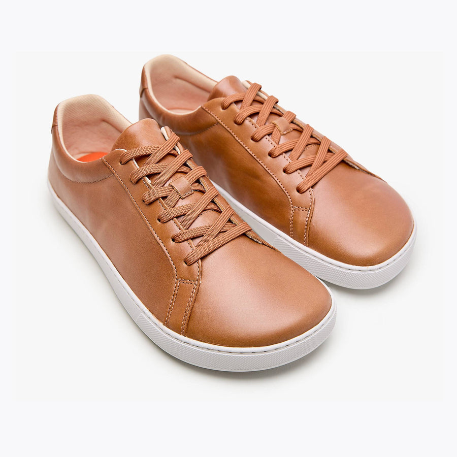 The Men's Everyday Sneaker in caramel natural leather - Origo barefoot shoes