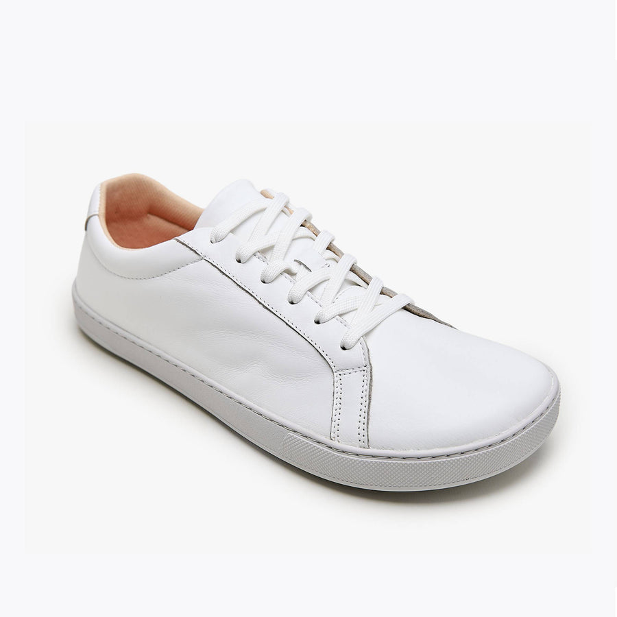 The Men's Everyday Sneaker in white natural leather - Origo barefoot shoes