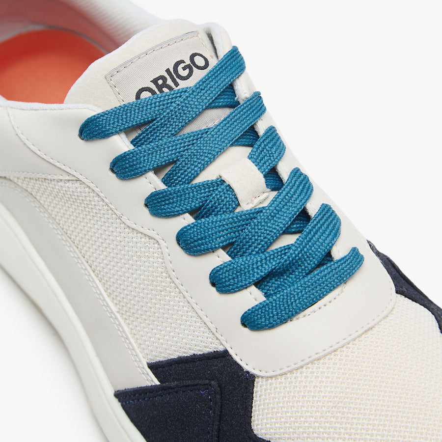 Origo Men's City Sneaker, Navy Blue with light blue contrast laces - view 8