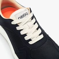 Origo Women's City Sneaker, Black with off-white contrast laces - view 8