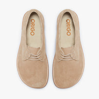Origo Men's Derby, Beige Suede - top-down view of the pair