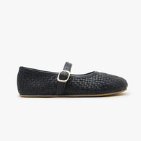 The Intreccio Mary Jane Color barefoot flat Black in a white background 6