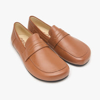 Origo Women's Penny Loafer, Light Brown - three-quarter view of the pair