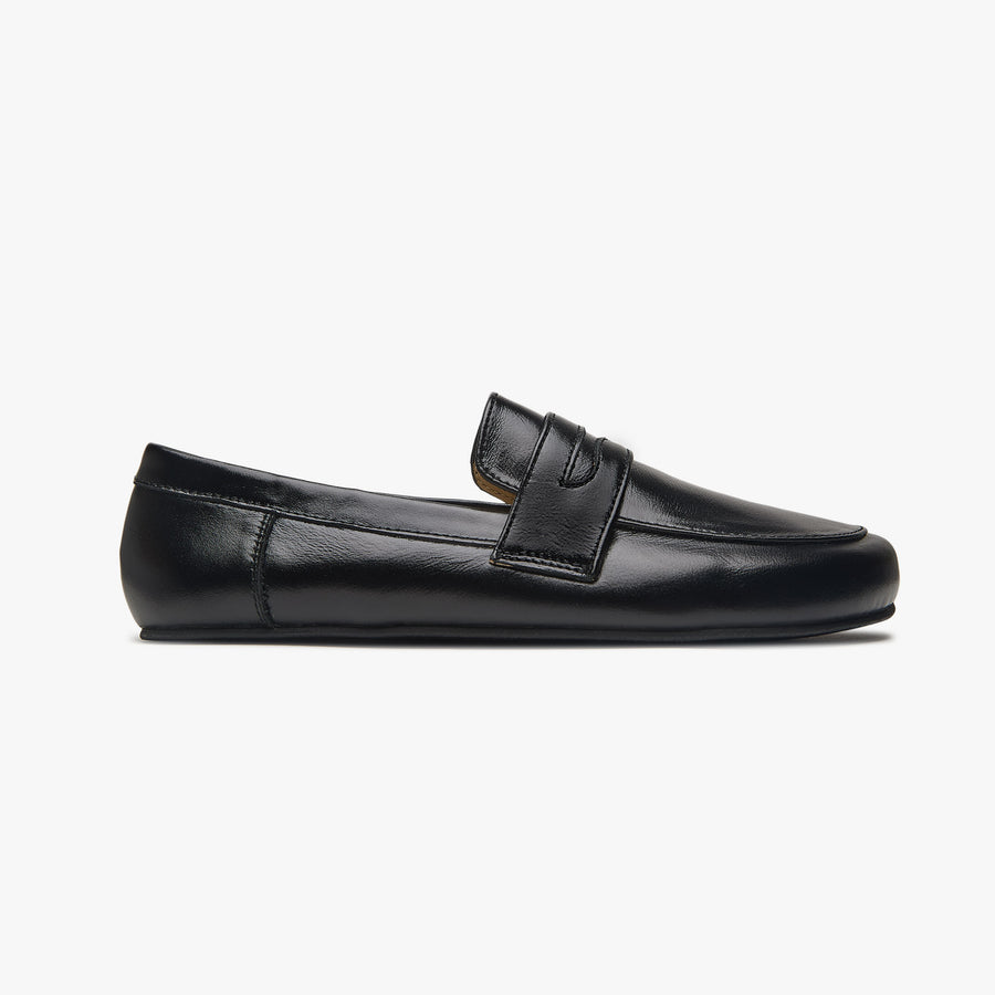 Origo Women's Penny Loafer, Patent Black - low side view