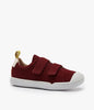 Barefoot shoes for kids - Burgundy - The Easy Hook & Loop in Cotton Canvas